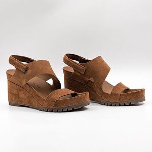 Pedro Garcia Wmn Jouri Platform Brown Suede Lug Wedge Sandals sz 11.5US 42EUR